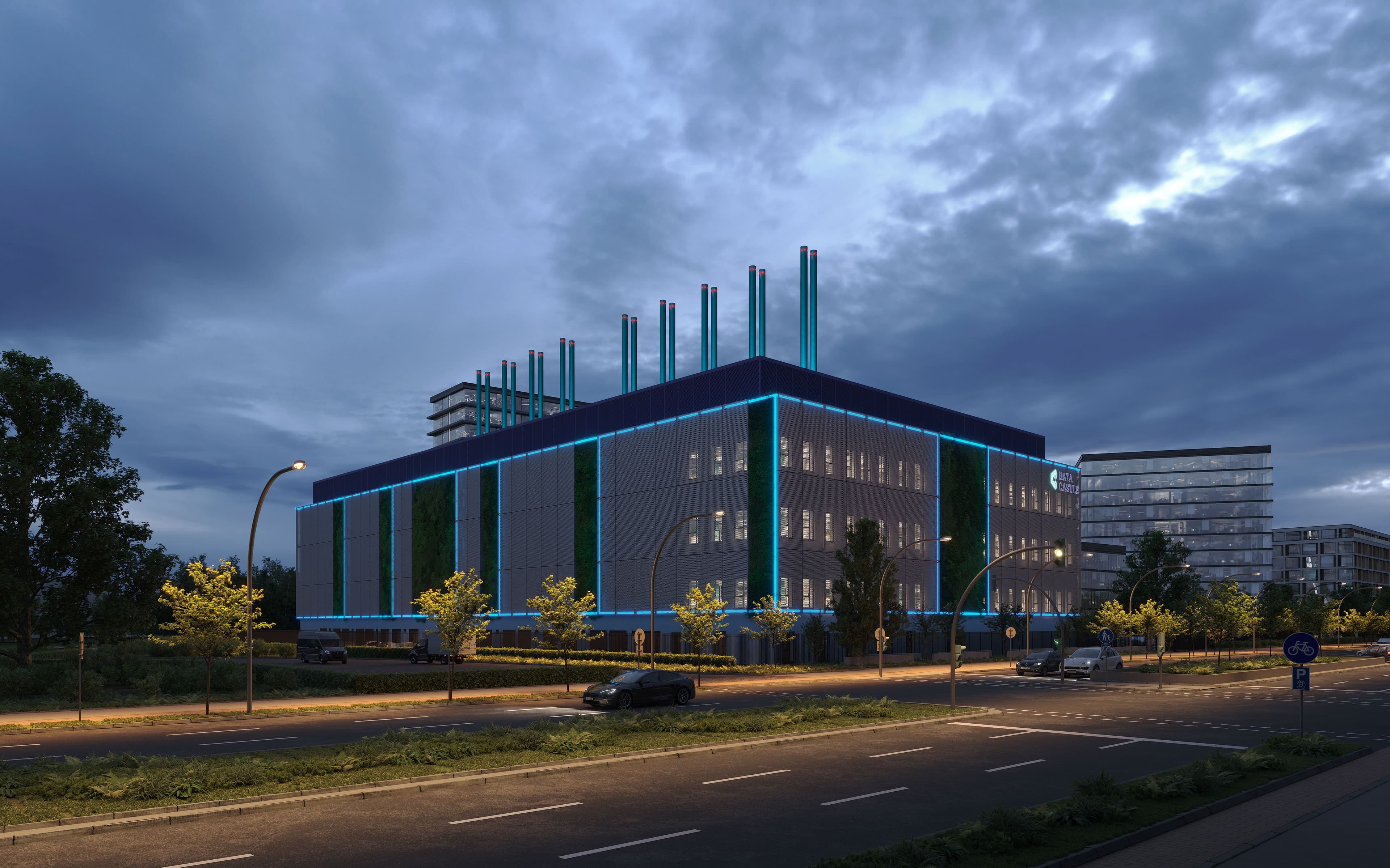 DATA CASTLE BER1 - DATA CASTLE BERLIN Rechenzentrum Nacht Aussicht Spandau kp.jpg